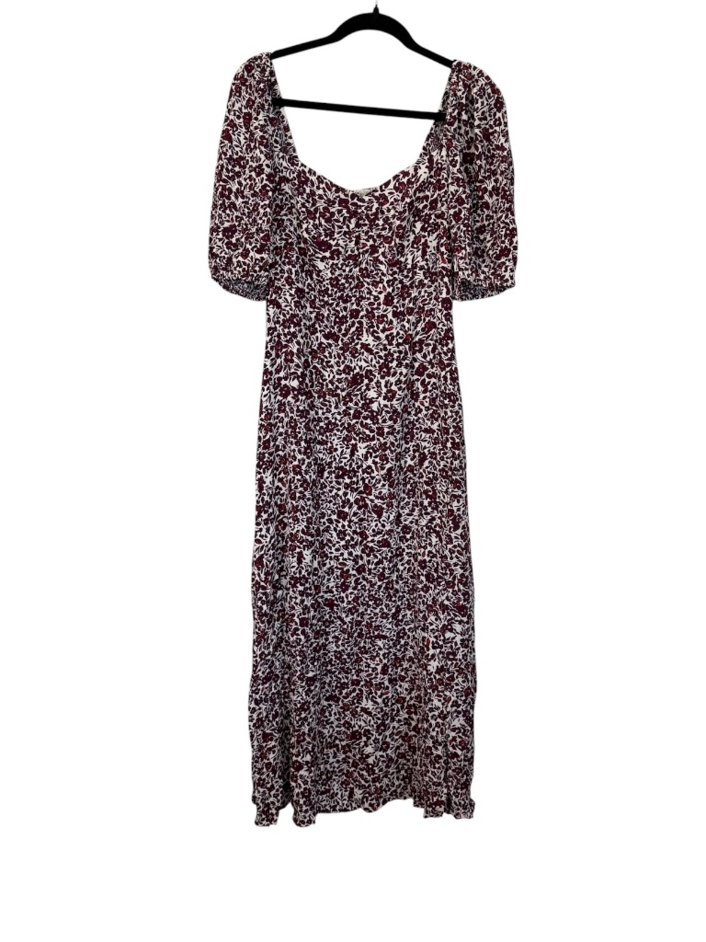 Madewell Women’s Puff Sleeve Sweetheart Midi Dress in Floral Sz 8 NWT